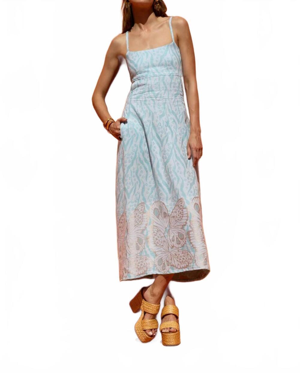 NEW NEMA kala midi open back dress in ciel